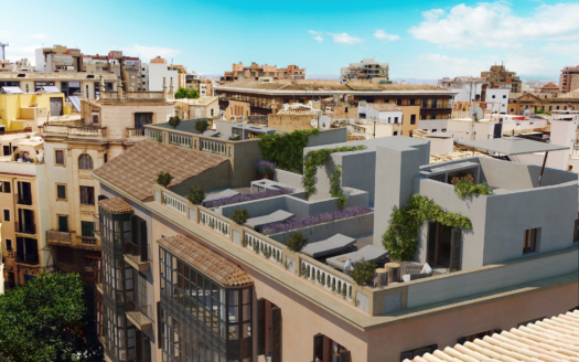 Newly built duplex penthouse in Palma's old town in traditional architecture and high-quality furnishings
