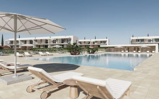 Garten-Apartment in luxuriöser Residenz mit 69 Wohneinheiten in der Nähe des Es Trenc Strandes in Sa Rapita