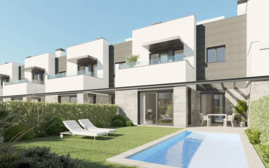 New construction project terraced house with 4 bedrooms on Playa de Palma, with private pool - completion 2025