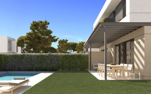 Moderne Neubau-Doppelhaushälfte mit Pool in Puig de Ros