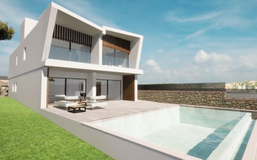 Beautiful new built villa in quiet area in Son Veri Nou with pool and sea view