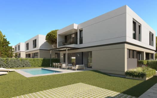 Modern new construction semi-detached house with pool in Puig de Ros