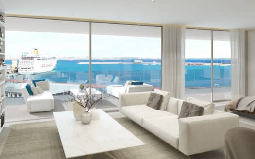 Luxurious ground floor apartment with fantastic sea views in exclusive residential complex at the port of Palma
