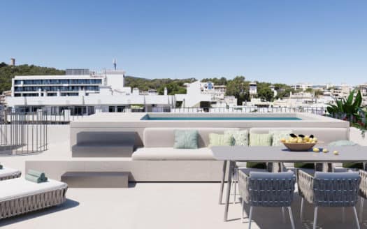 Modern penthouse with private pool near Bellver Castle in Palma
