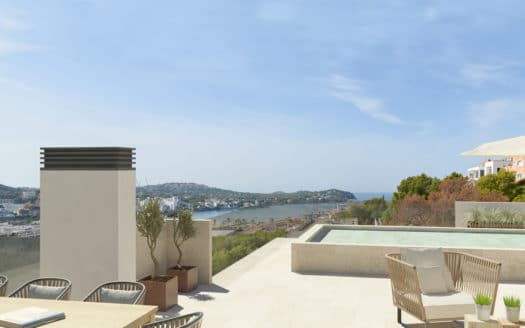 High quality new construction penthouse with private pool and a breathtaking view of the sea