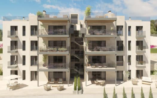 Modernes Neubau-Apartment mit wunderschönem Weitblick und Gemeinschaftspool in Santa Ponsa