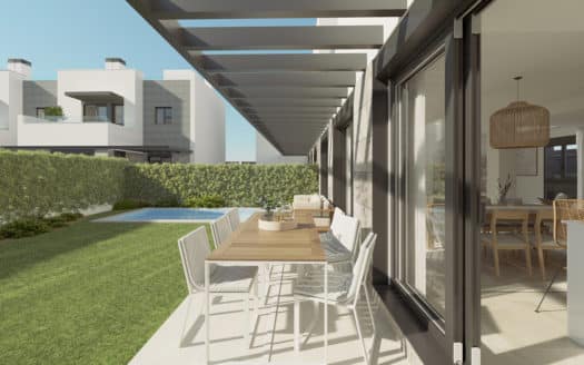 Fantastic new built terraced house with 4 bedrooms at Playa de Palma, with private pool and garden