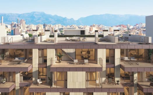 Modern new construction penthouse with many extras, pool and sea view in Santa Catalina quarter of Palma