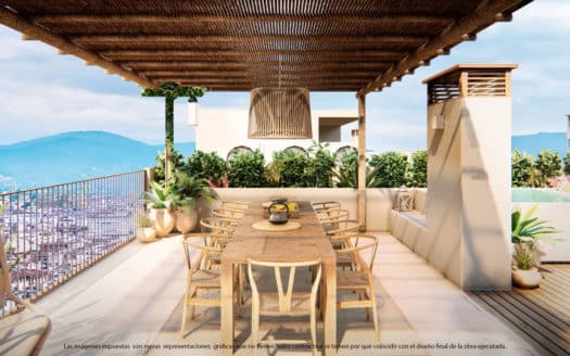 Modern new construction penthouse with many extras, pool and sea view in Santa Catalina quarter of Palma