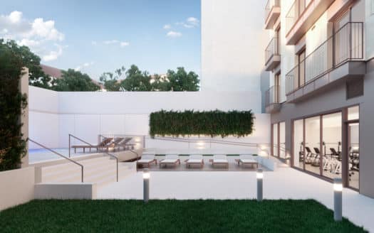 Modern new construction penthouse with many extras, pool and sea view in Santa Catalina quarter of Palma