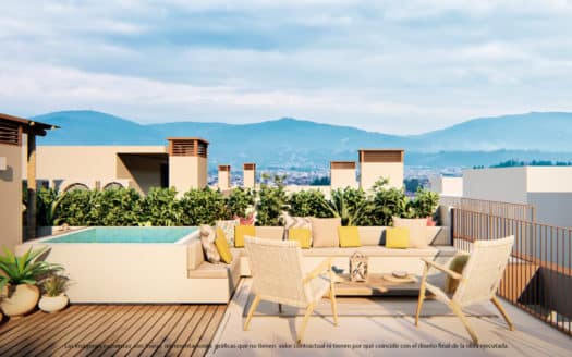 Modern new construction penthouse with many extras, pool and sea view in Santa Catalina quarter of Palma