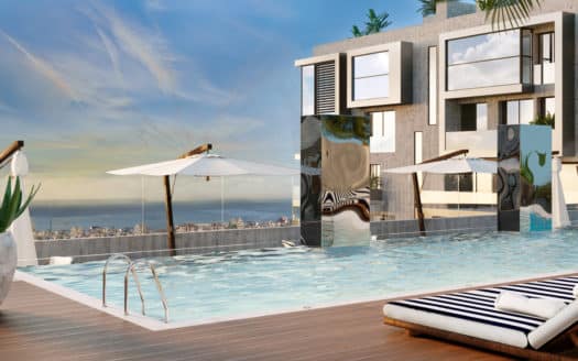 Moderno ático con piscina en lujoso complejo residencial cerca de Palma cerca de Portixol