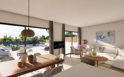 Nueva construcción: Casa adosada con piscina propia, jardín y vistas al mar en ubicación TOP en Bahia Blava