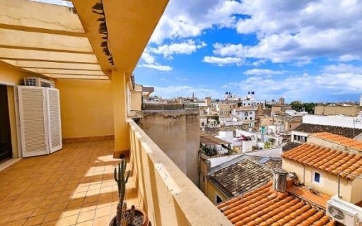 Investment: Penthouse mit großer Terrasse zum Renovieren im Herzen von Palma nahe der berühmten Ramblas
