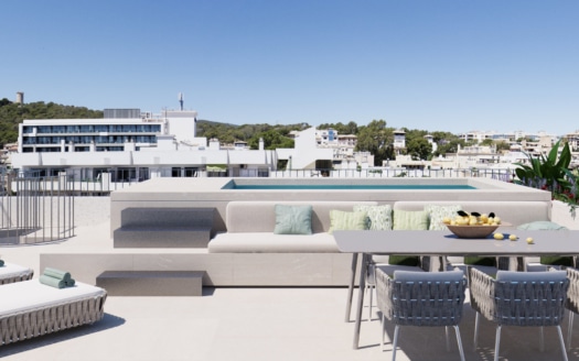 Moderno ático con piscina privada cerca del Castillo de Bellver en Palma