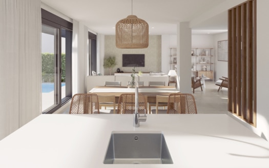 Proyecto: Moderno chalet adosado de nueva construcción en la Playa de Palma, con piscina privada y azotea