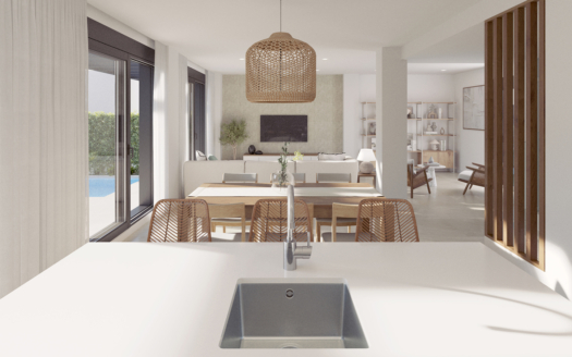 Adosado de nueva construcción con 4 dormitorios en la Playa de Palma, con piscina privada y solarium