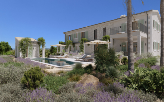 Finca de nueva construcción cerca de Sencelles en estilo mediterráneo clásico con piscina y viñedo propio